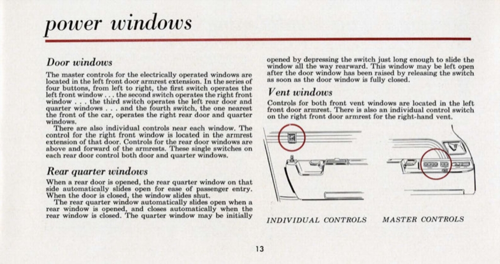 1960 Cadillac Eldorado Owners Manual Page 13